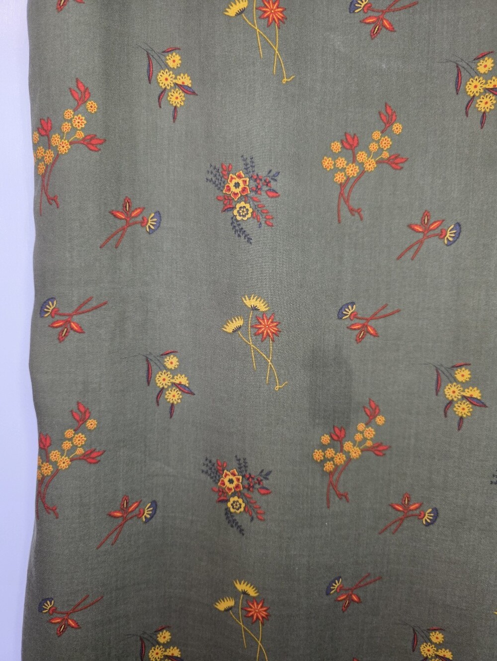 Woods Lunette Lyocell Woven Dress – Size S – Olive Green/Ditsy Floral  - Picture 6 of 7